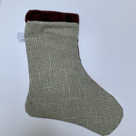 Christmas Stocking Quilted Patchwork Fabric Dog Puppy NEW 13” Handmade - Picture 3 of 4